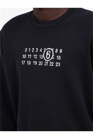 Black cotton Numbers-motif sweatshirt MM 6 MAISON MARGIELA | SH2GU0021M25004900